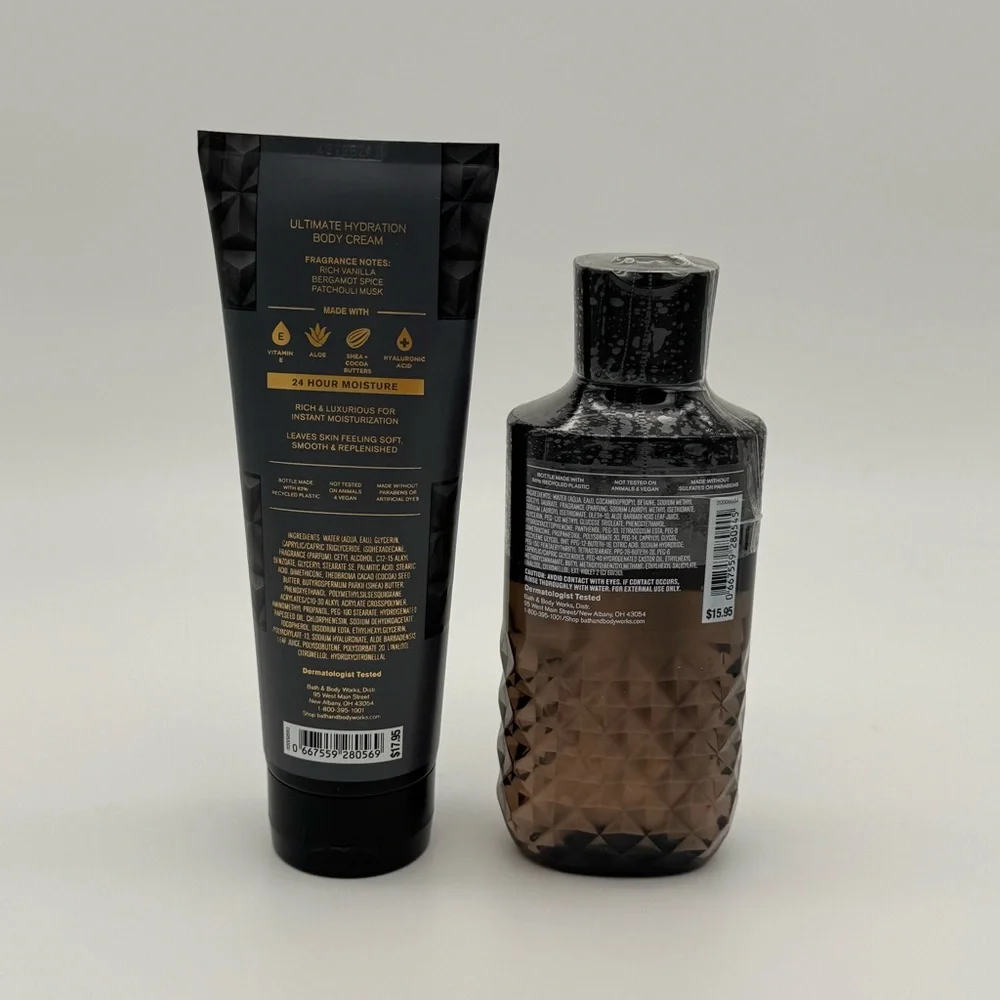 Bath & Body Works Vanilla Noir Men’s Collection Body Care Gift Set NWT